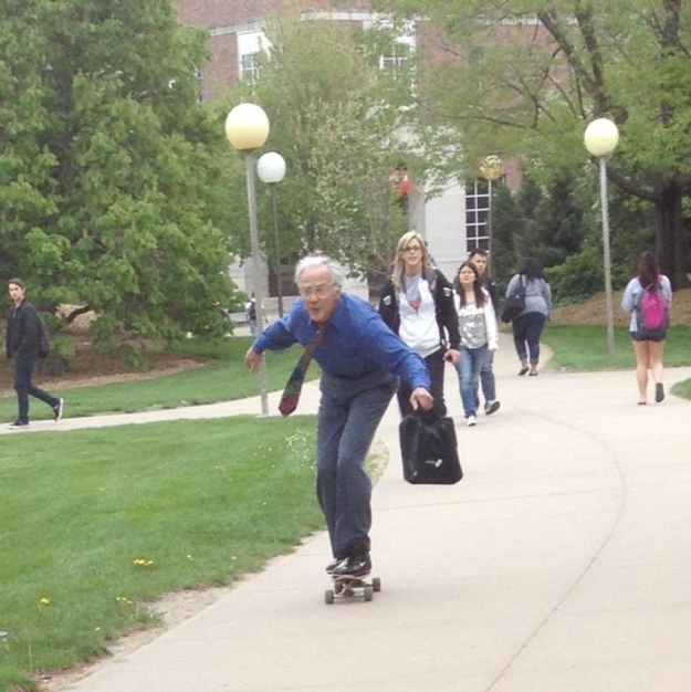 Whoever this skateboarding professor is