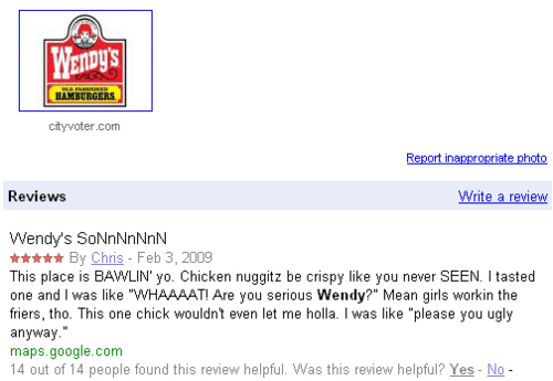 Whoever loves Wendy's this much